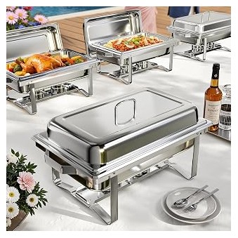 Chafing Dishes for Buffet 4-Pack, 9QT Stainless Steel