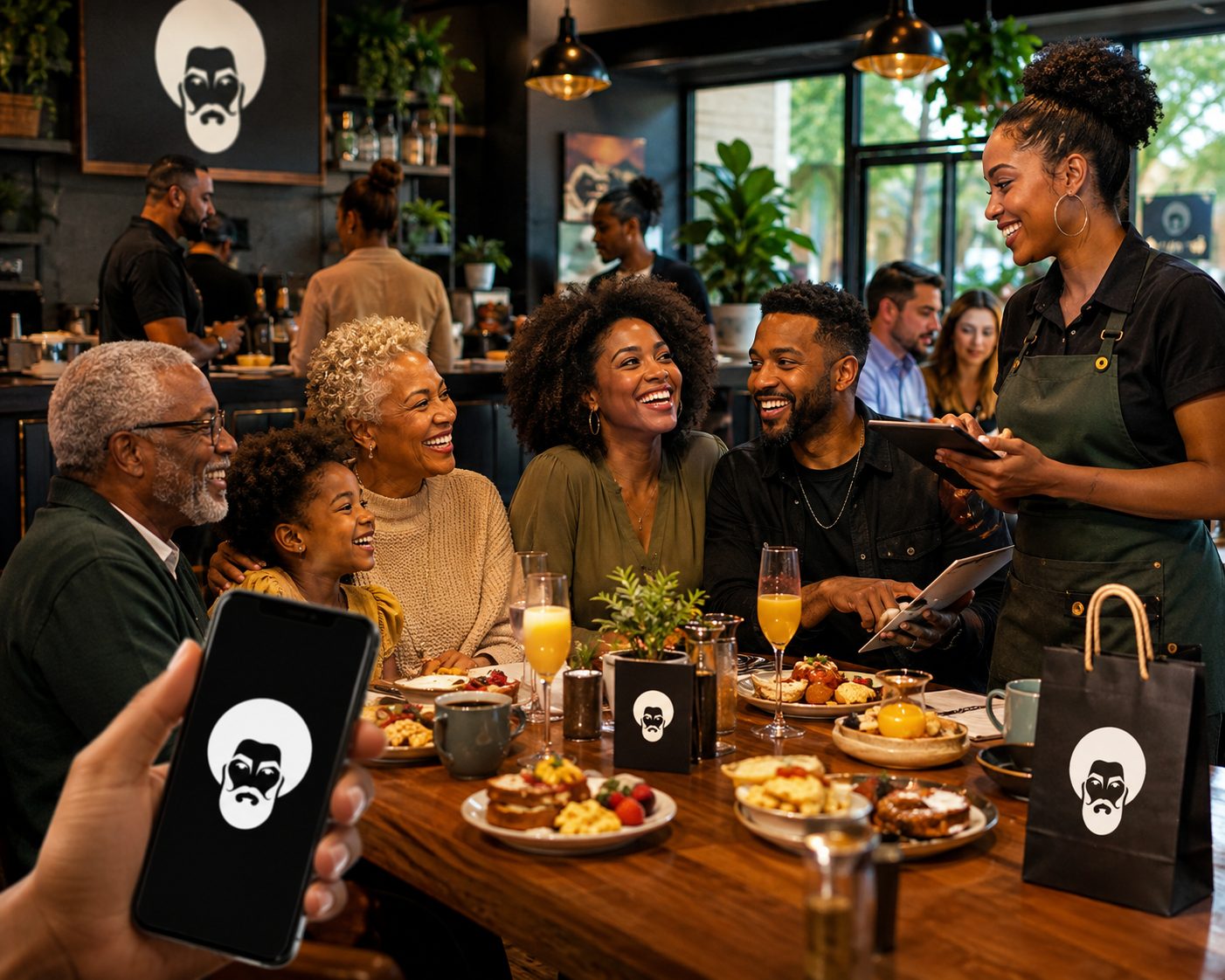 Customer paying at a Black-owned business with the Black Dollar app