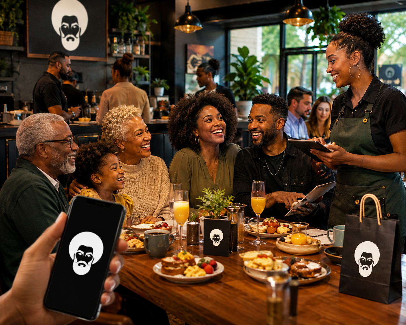 Customer paying at a Black-owned business with the Black Dollar app
